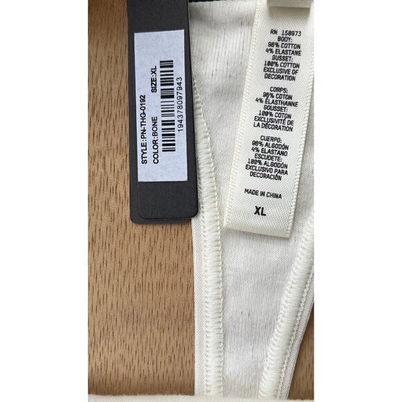 Skims Thong XL Logo Pointelle Thong Bone STYLE PN-THG-0192 - Picture 3 of 10